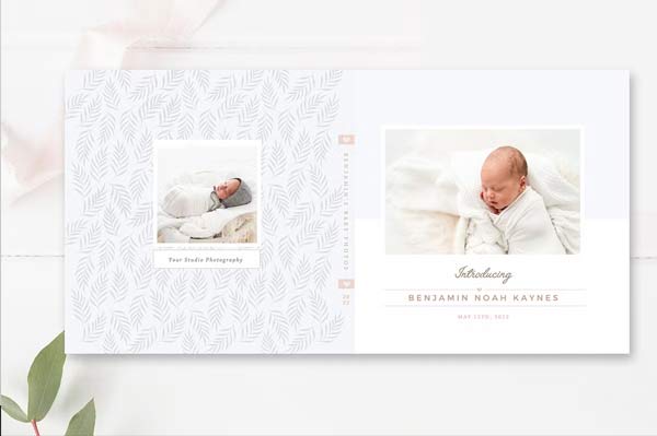 Baby Photo Album Cover PSD Template