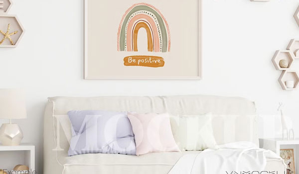 Baby Room And Crib Bedding Set Mockup