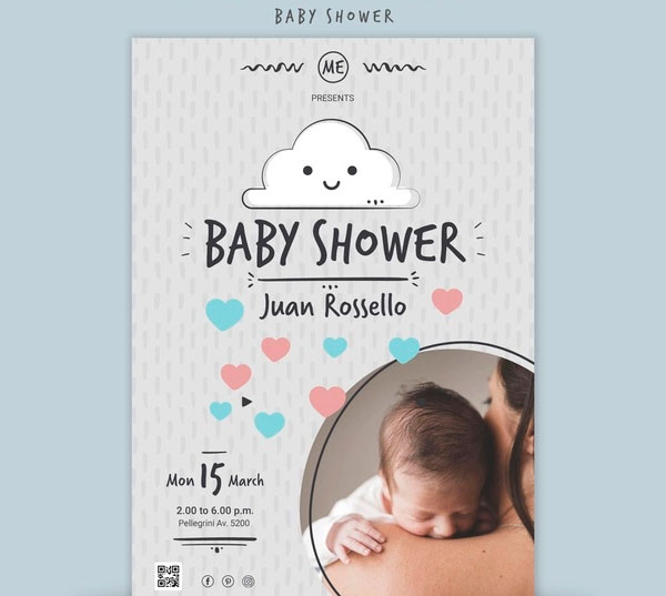 Baby Shower Print Template Free Psd