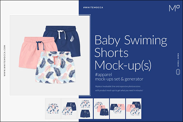 Baby Swimming Shorts Mock-ups Set