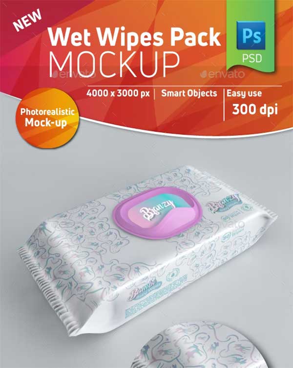 Baby Wet Wipes Pack Mockup