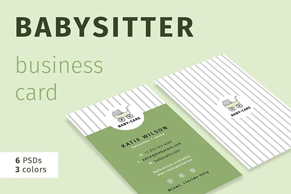 Babysitter Day Care Business Card Template