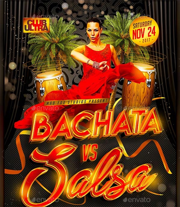 Bachata VS Salsa Party Flyer