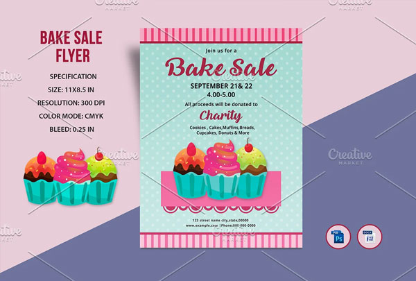 Bake Sale PSD Flyer Template