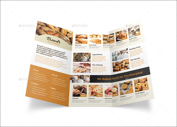 Bake Sale Store Trifold Brochure Templates