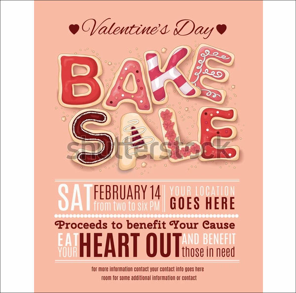 Bake Sale for Valentine's Day Promotion Flyer