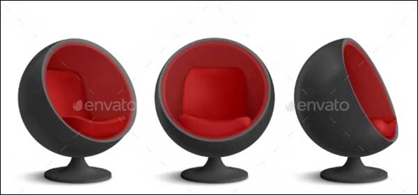 Ball Chair Designers Egg Armchair Mockup