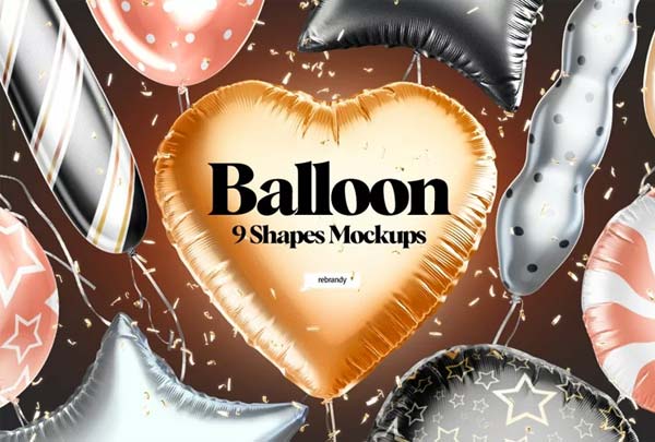 Balloon Shapes Mockups Set