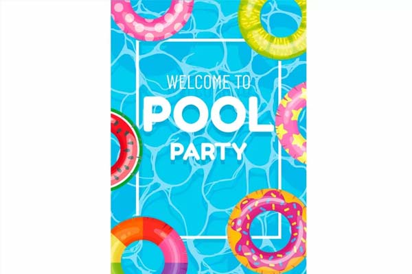 Banner, Poster And Invitation To Pool Party