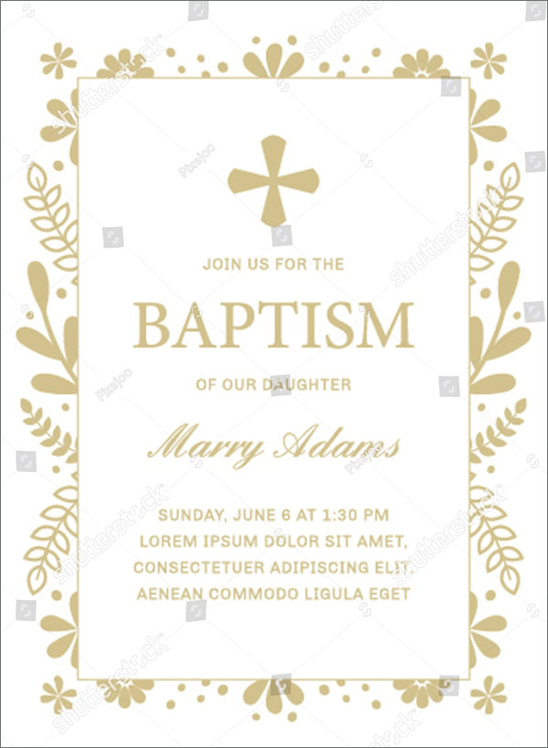 Baptism Banner Template with Floral Frame