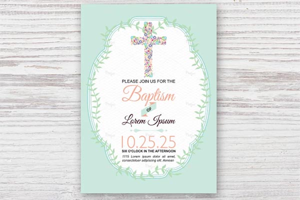 Baptism Invitation Card Template