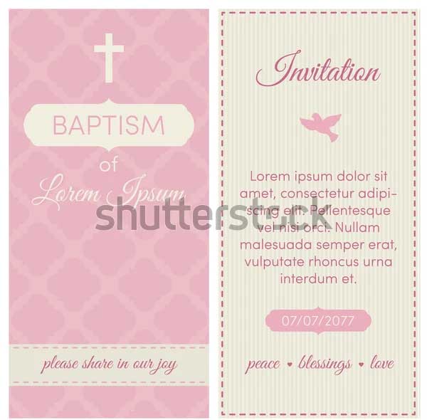 Baptism Invitation Editable Banner PSD Template