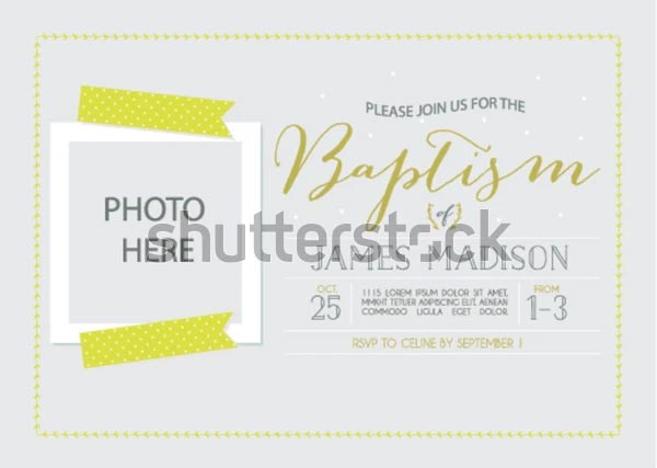Baptism Invitation Vector Card Template