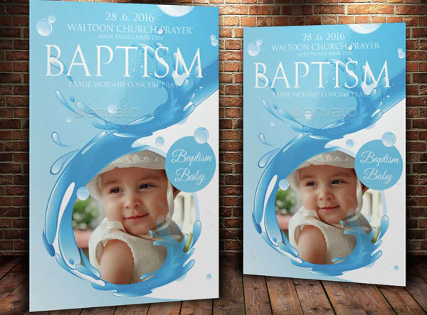 Baptism Sunday Church Flyer Invite Templates