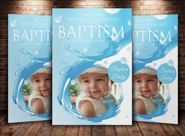 Baptism Sunday Church Flyer Invite Template