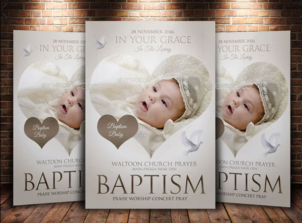 Baptism Sunday Church Psd Flyer Template