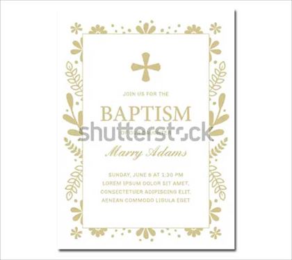 Baptism Banner Template with Floral Frame