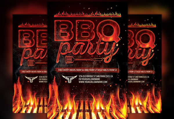 Barbecue Grill Party Flyer Template