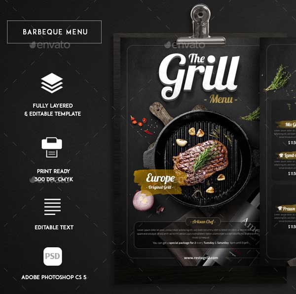 Barbeque Menu Flyer Templates