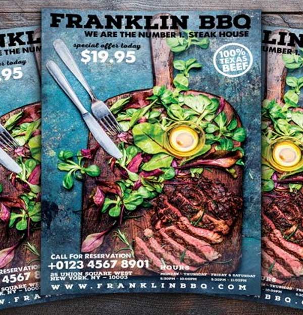 Barbeque Restaurant Flyer Templates