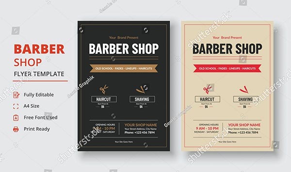 Barber Shop Opening Flyer Template