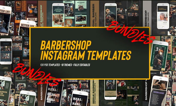Barbershop Instagram Templates Bundle