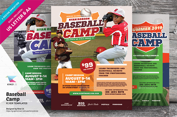 Baseball Camp Flyer Template