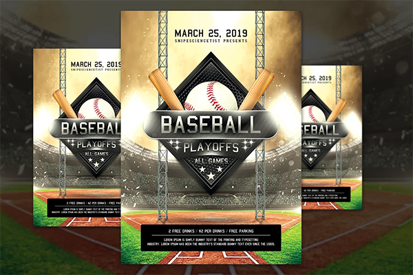 Baseball Game Flyer Template PSD
