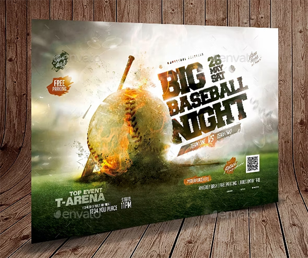 Baseball Game Flyer Template PSD