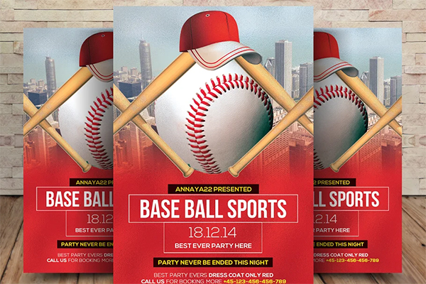Baseball Game Match Flyer Template