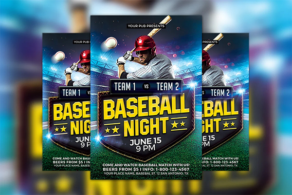 Baseball Match Flyer Template
