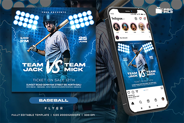 Baseball Sport Event Flyer Template