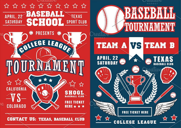 Baseball Sport Game Ticket Poster