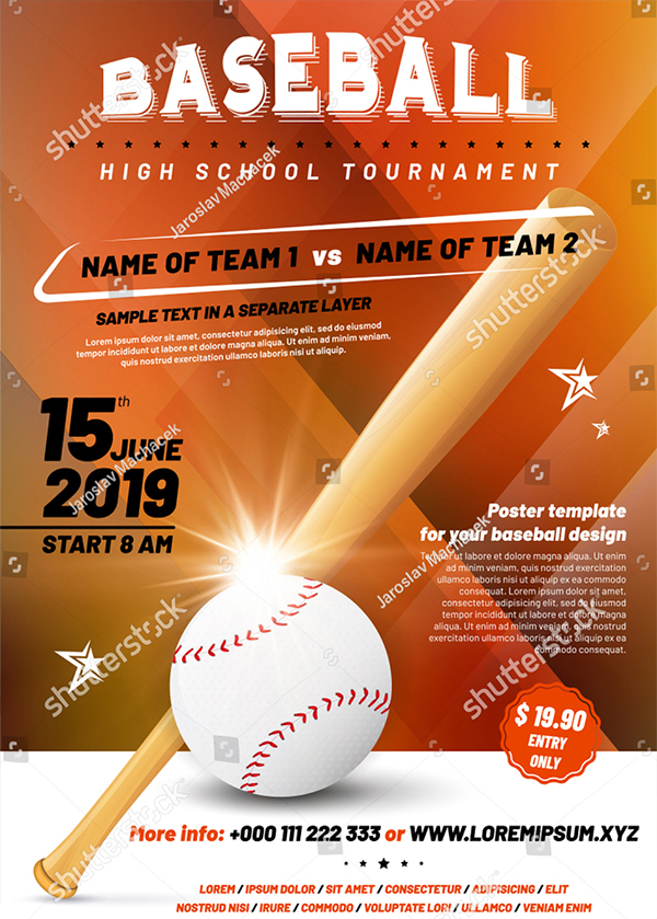 Baseball Tournament Poster Template