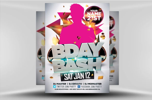 Bday Bash Flyer Simple Template