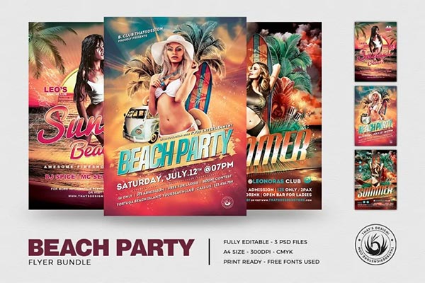 Beach Party Flyer Bundle