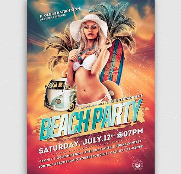 Beach Party Flyer Template