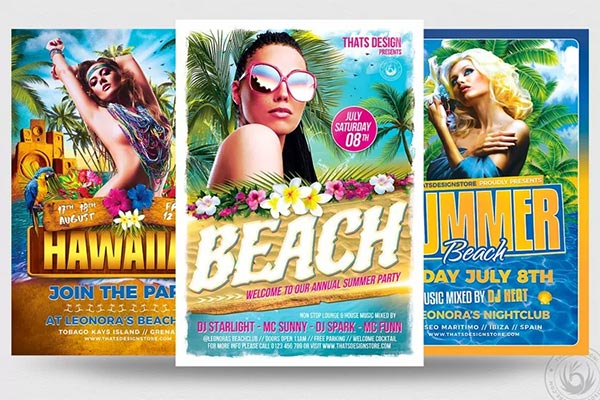 Beach Party PSD Flyer Bundle
