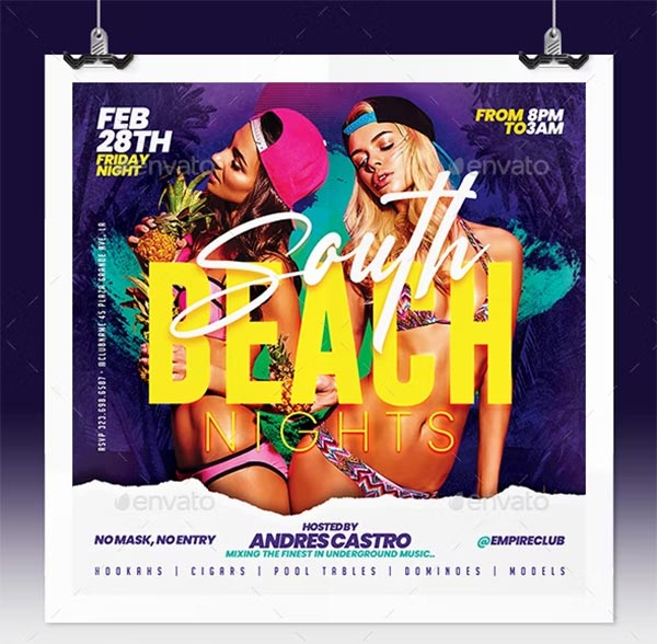 Beach Party PSD Flyer Design