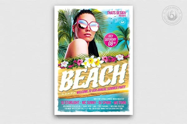 Beach Party Smart Flyer Template