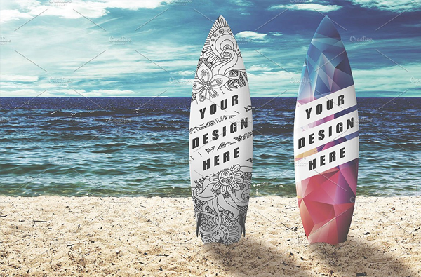 Beach Surfboard Mock-up