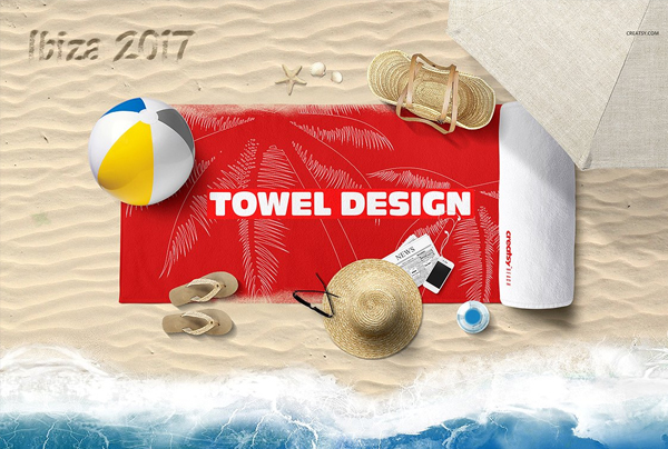 Beach Towel Scene Mockup