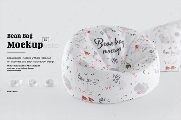 Bean Bag 3D Seat Mockup