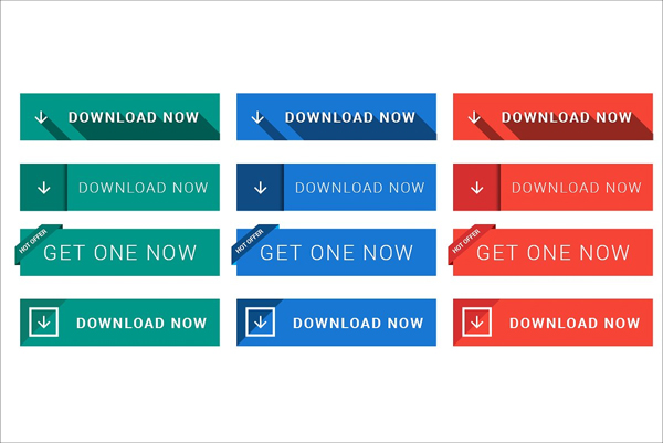 Beautiful Flat Download Buttons