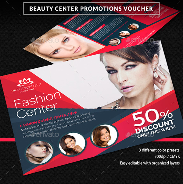 Beauty Center Discount Voucher Template