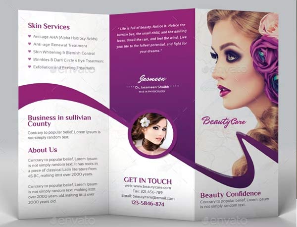 Beauty Salon Trifold Brochure Download