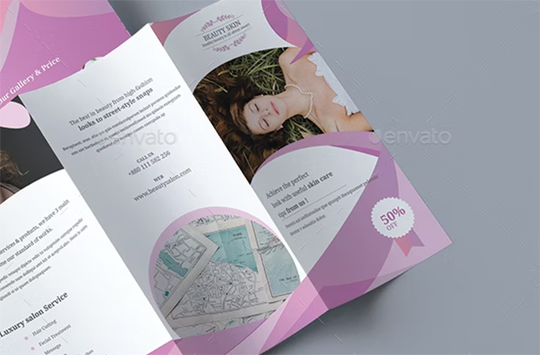 Beauty Salon Trifold Brochure Templates