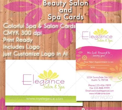 Beauty Salon and Spa Business PSD Cards