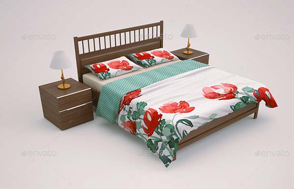 Bed Linen And Bedding Sets Mockup