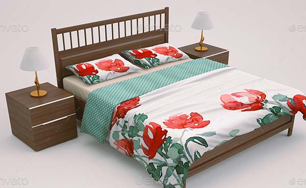 Bed Linen And Bedding Sets Mockup
